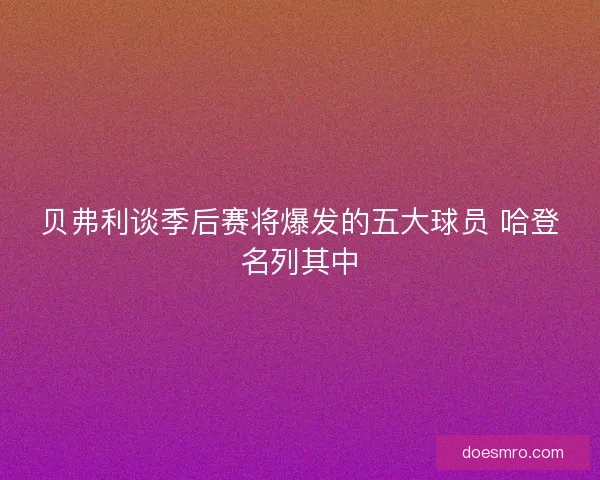 贝弗利谈季后赛将爆发的五大球员 哈登名列其中